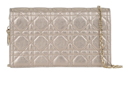 Lady Dior Cannage Pouch, &pound;695, Handbags, Gold, Leather, Front view